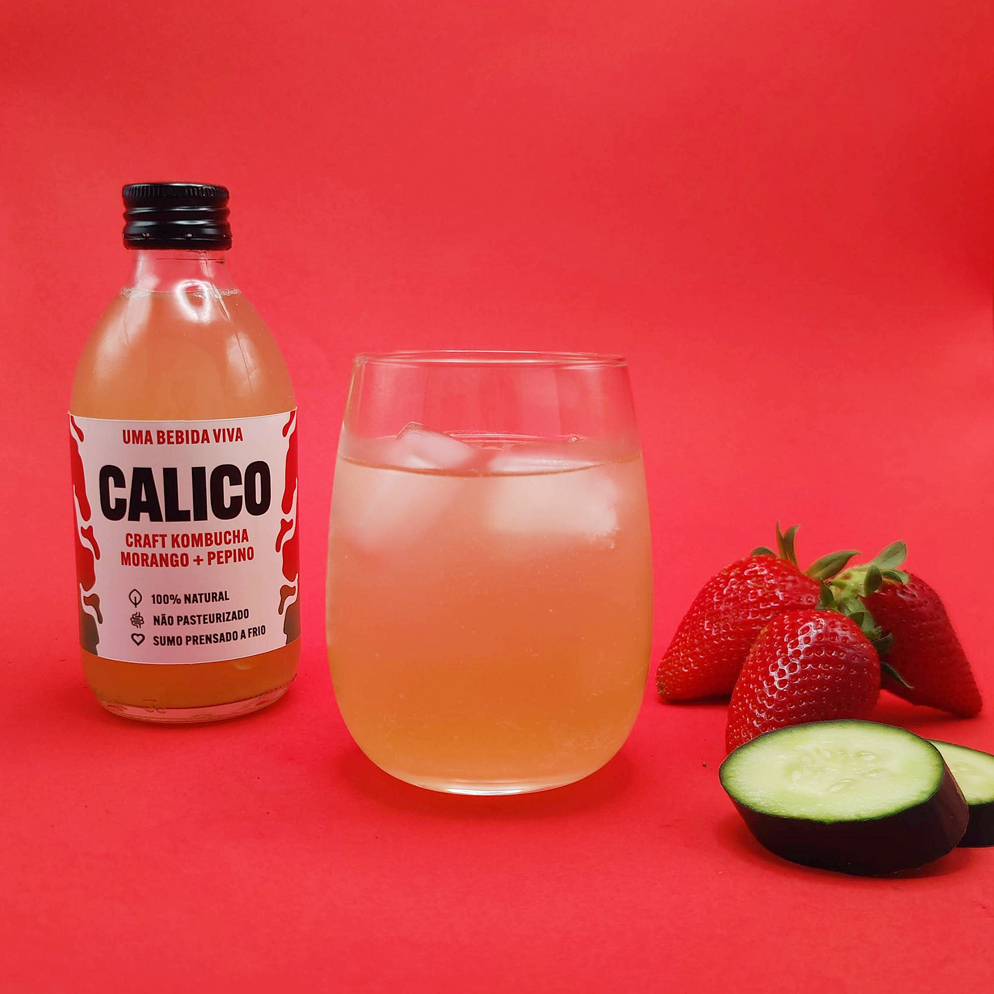 Kombucha de Morango e Pepino
